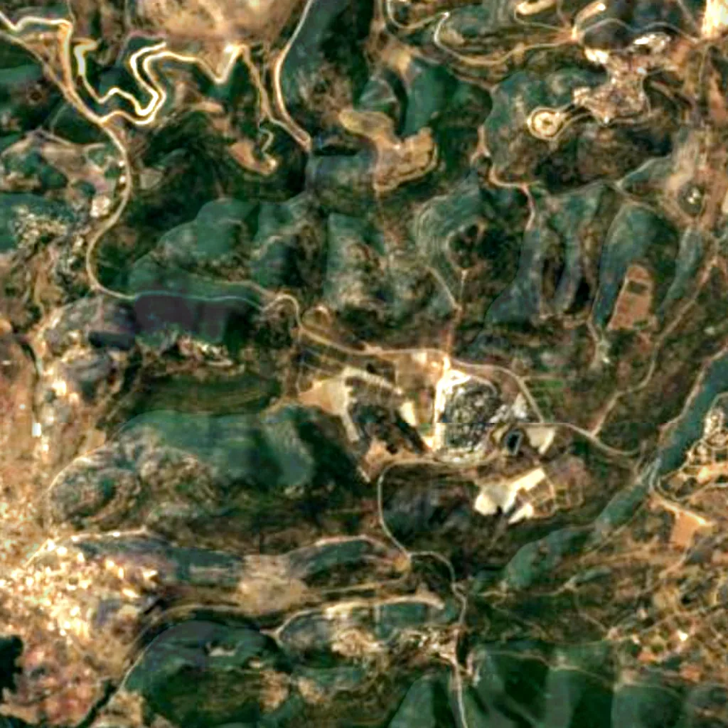 Il terreno sopra Pa'ar Cave (Sentinel-2)