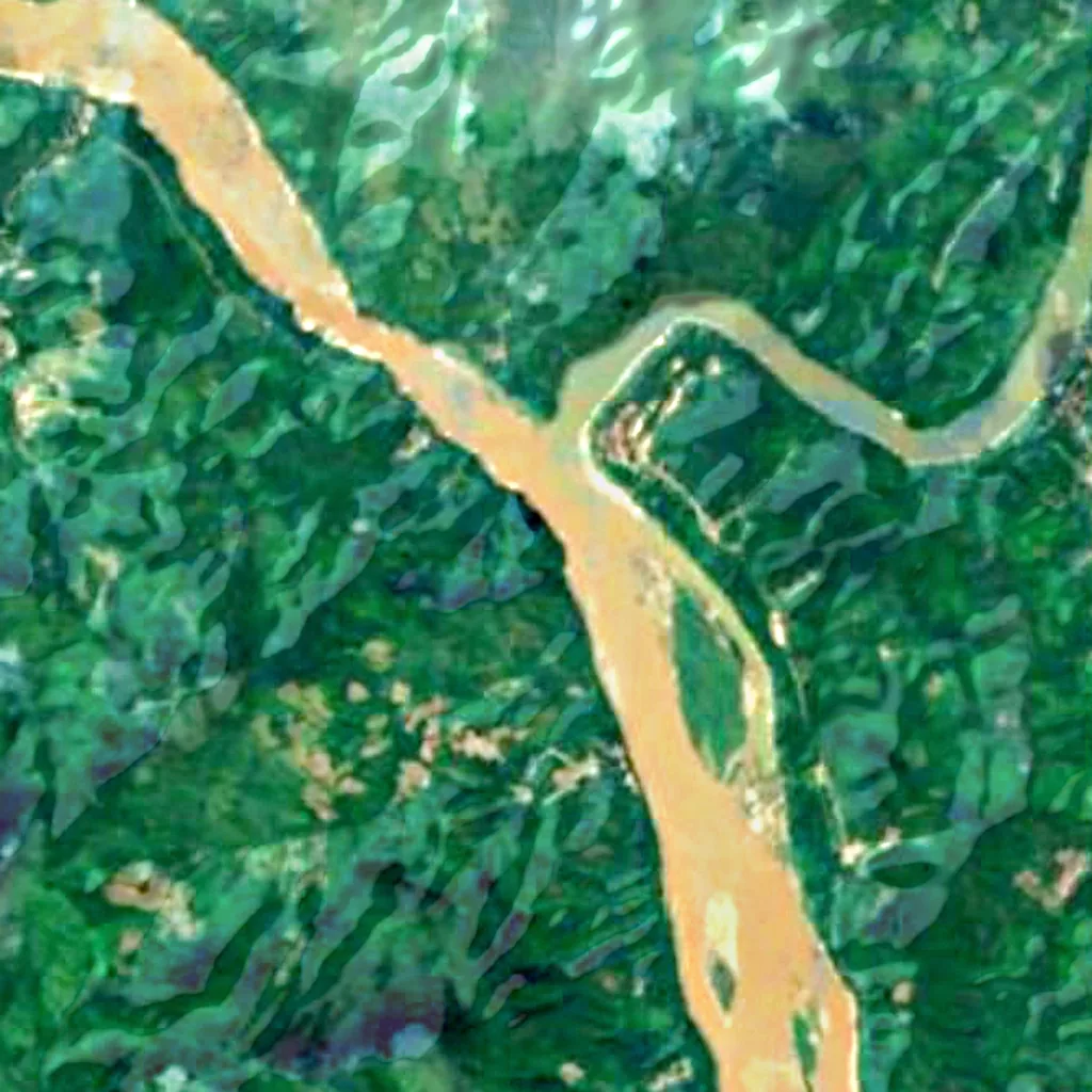 Il terreno sopra Pak Ou Caves (Sentinel-2)