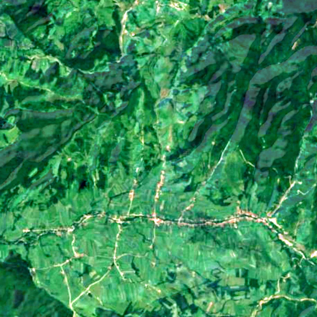 Il terreno sopra Peștera Meziad (Sentinel-2)
