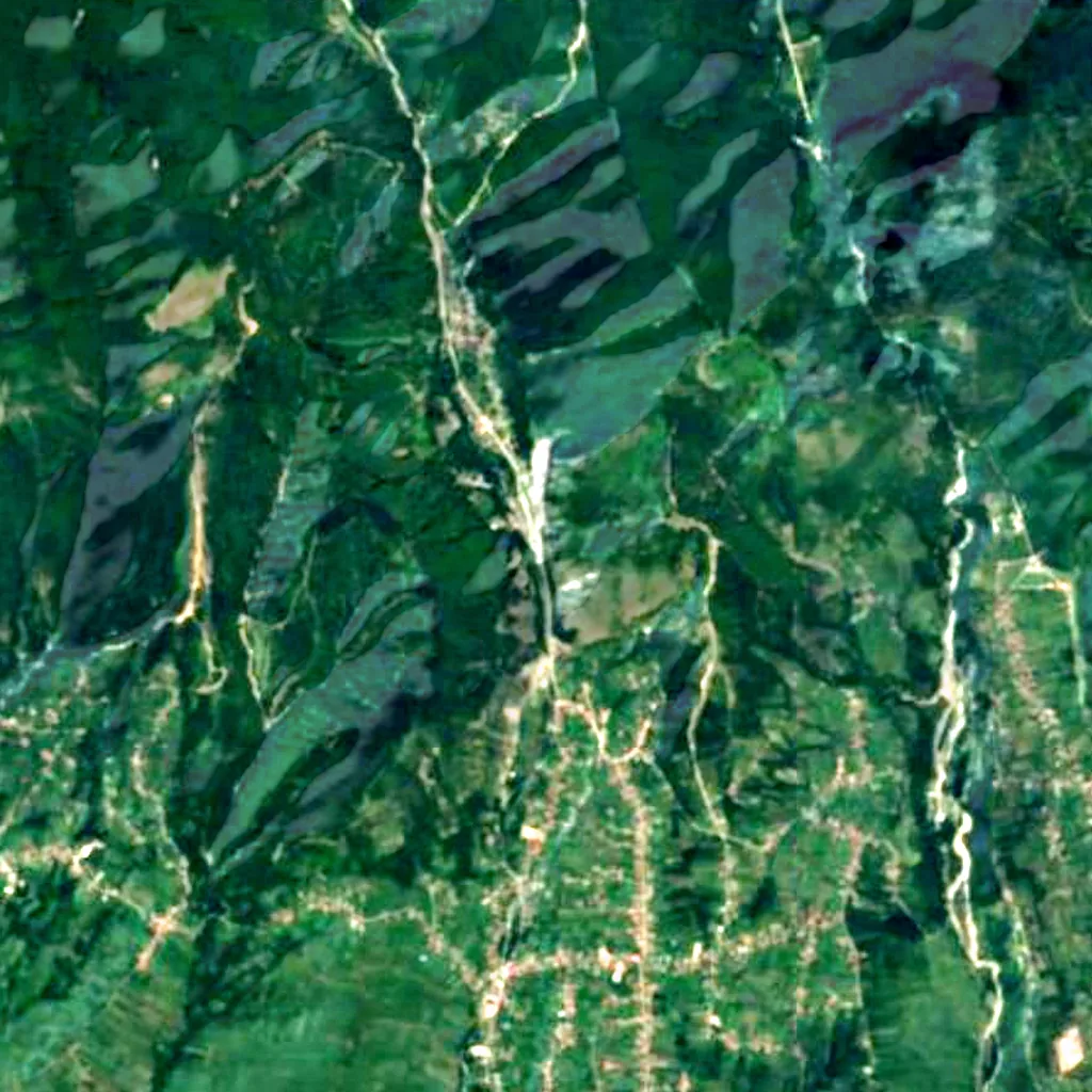 De grond boven Peștera Muierilor (Sentinel-2)