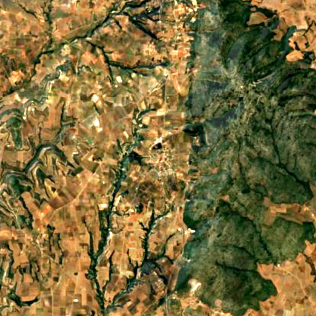 Le sol au-dessus de Grotte de Petralona (Sentinel-2)