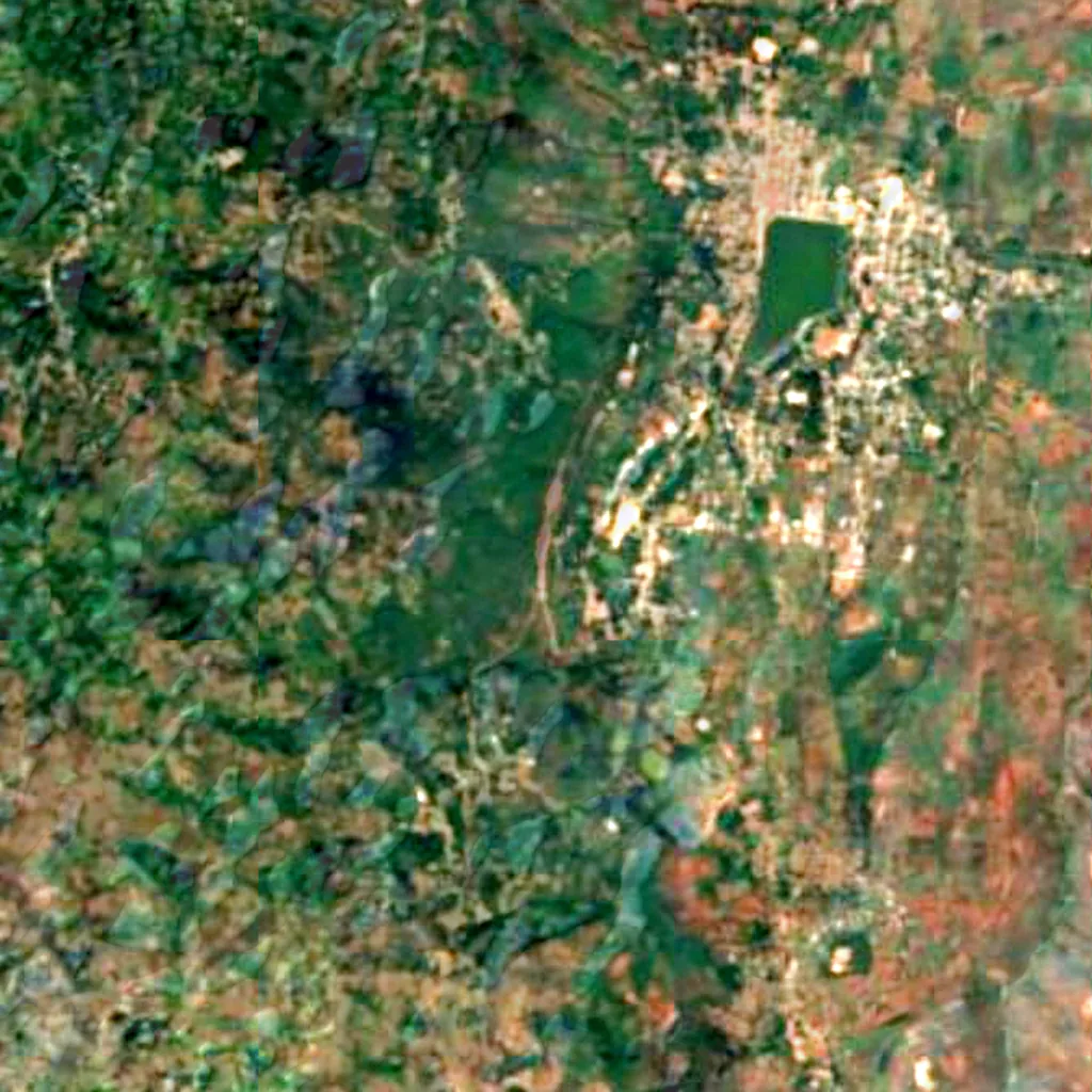 De grond boven Pindaya Caves (Sentinel-2)