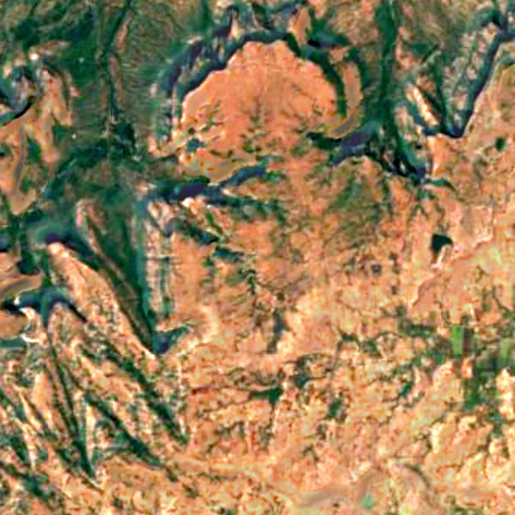 Der Boden über Pitalkhora-Höhlen (Sentinel-2)