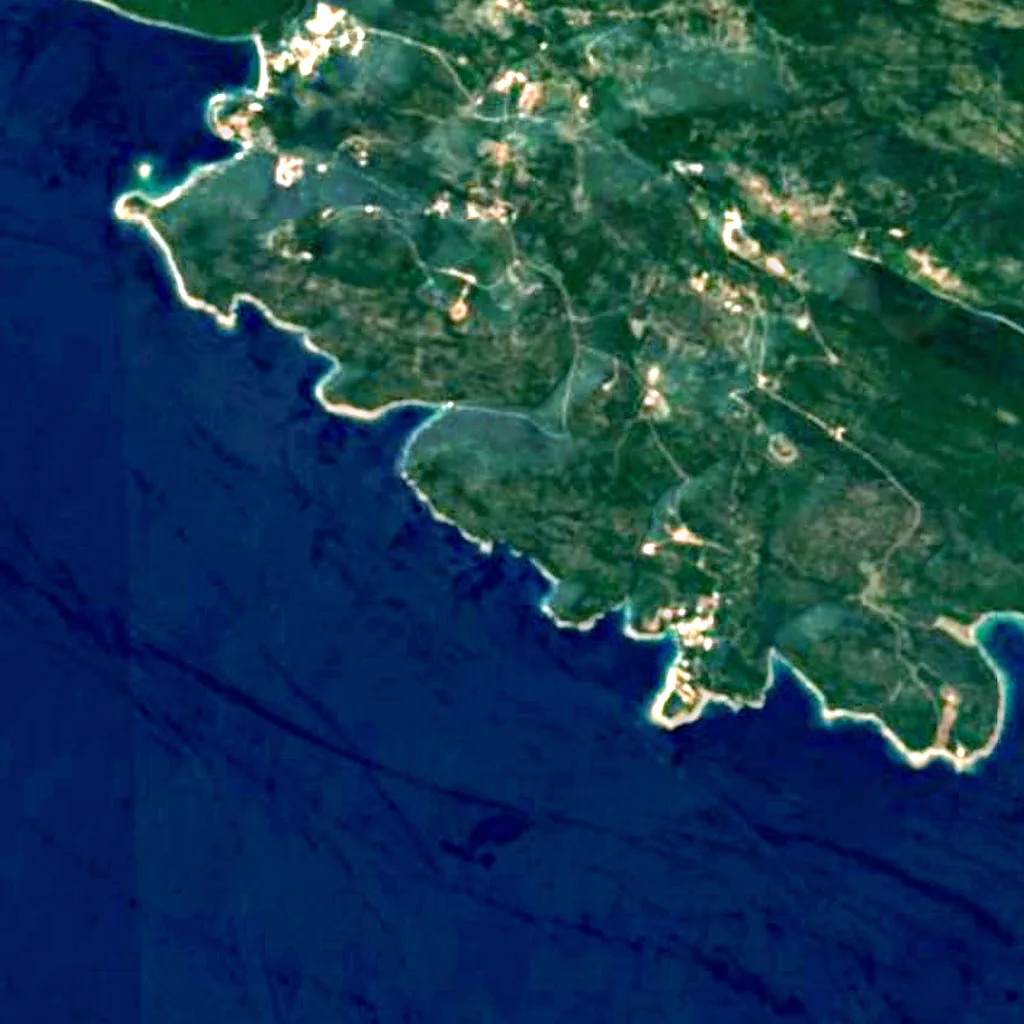 O chão por cima de Plava špilja (Sentinel-2)