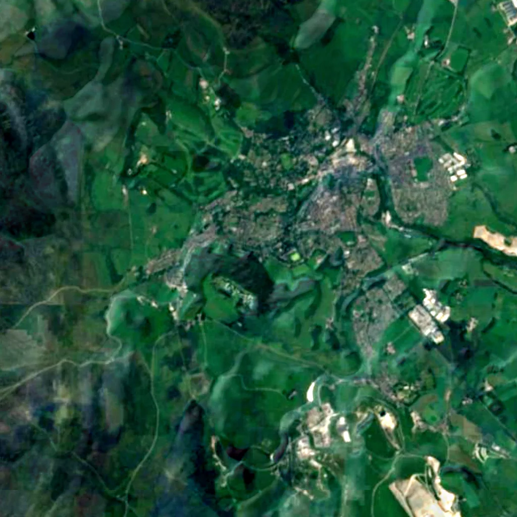 The ground above Poole's Cavern (Sentinel-2)