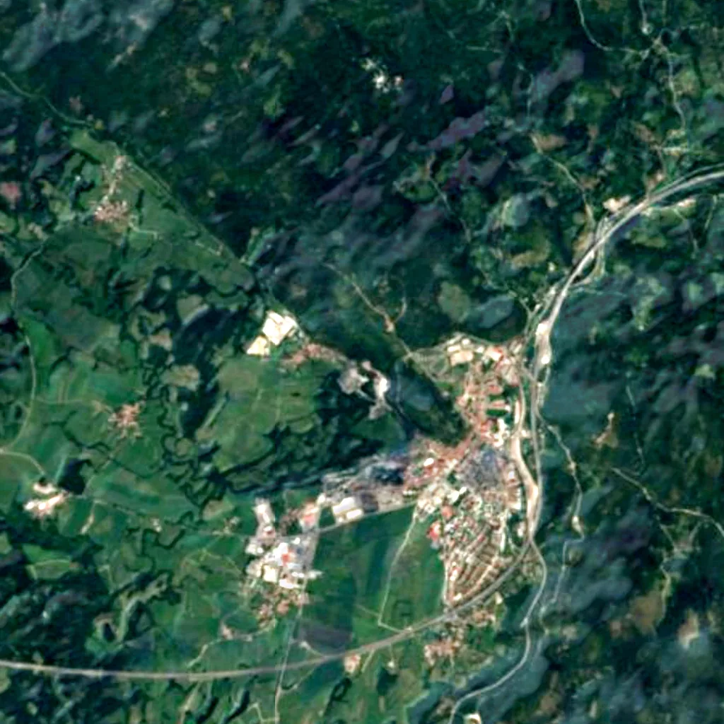 Der Boden über Höhlen von Postojna (Sentinel-2)