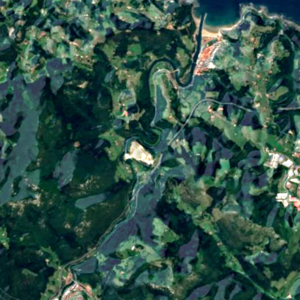 El suelo sobre Cueva de Praileaitz (Sentinel-2)