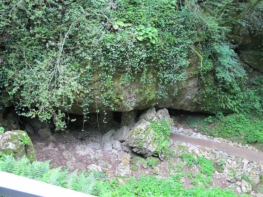 At the entrance to Kumistavi cave