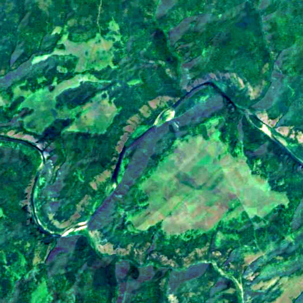 Il terreno sopra Propaschaya yama (Sentinel-2)