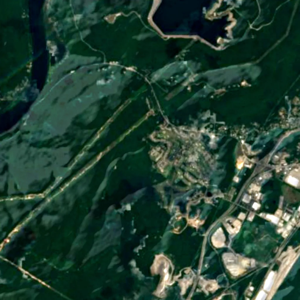 Le sol au-dessus de Raccoon Mountain Caverns (Sentinel-2)