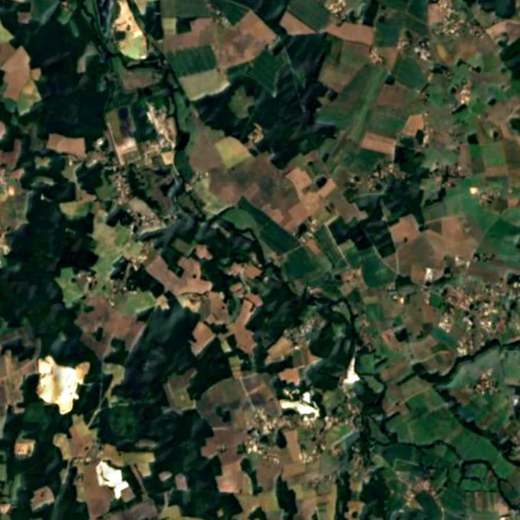 The ground above Rancogne Cave (Sentinel-2)