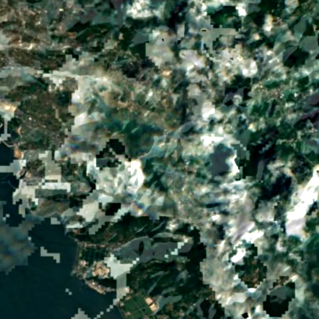 El suelo sobre Reigandō (Sentinel-2)