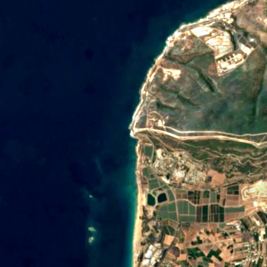 Il terreno sopra Rosh Hanikra (Sentinel-2)