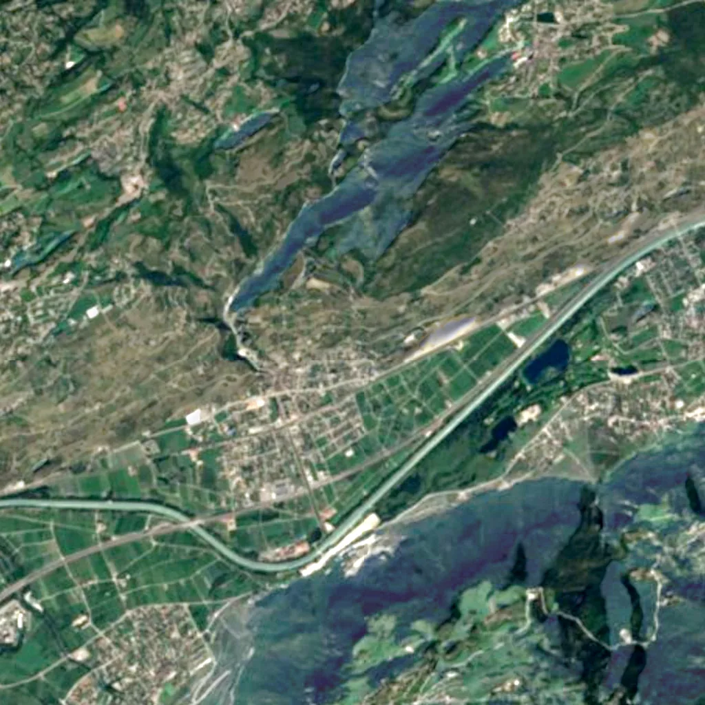 Le sol au-dessus de Lac souterrain de Saint-Léonard (Sentinel-2)