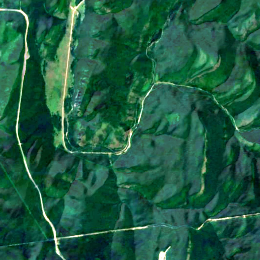 O chão por cima de Salavat Yulayev Cave (Sentinel-2)