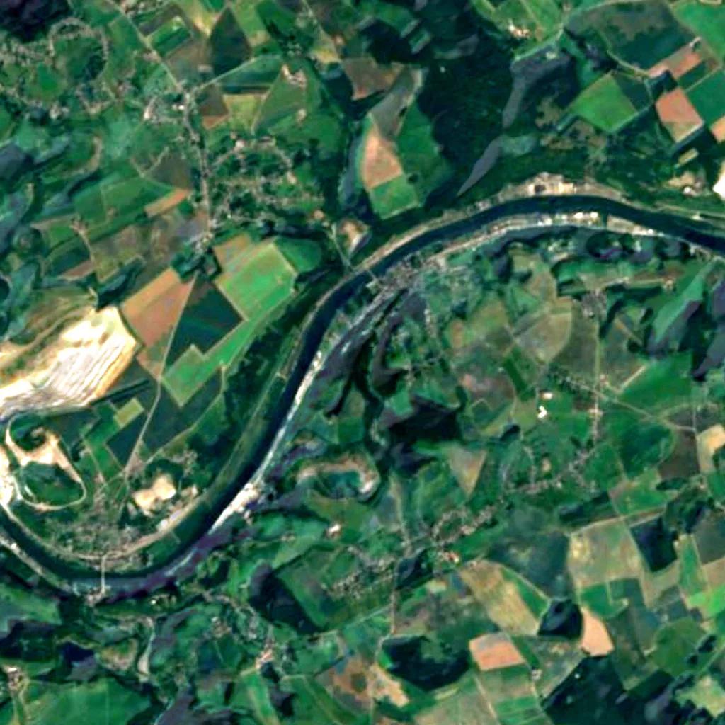 Le sol au-dessus de Scladina (Sentinel-2)