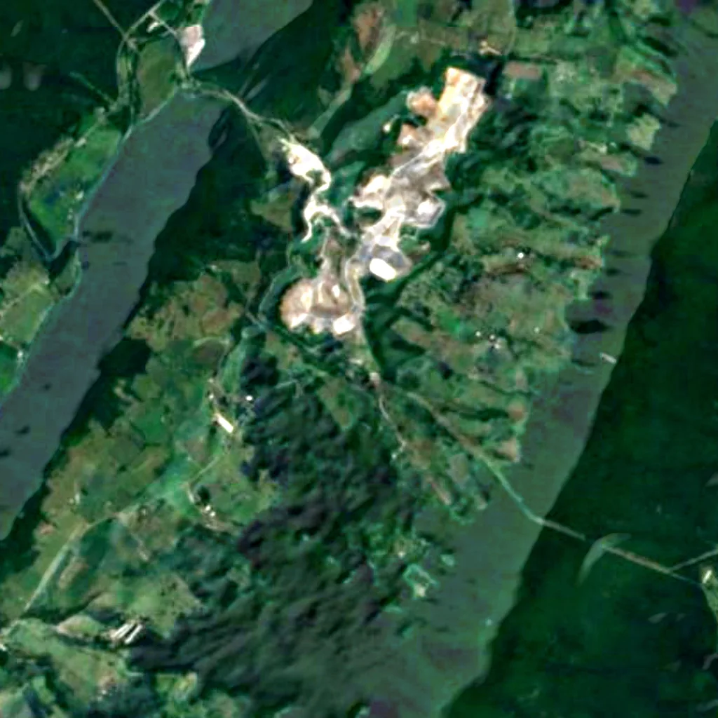 Le sol au-dessus de Seneca Caverns (Sentinel-2)