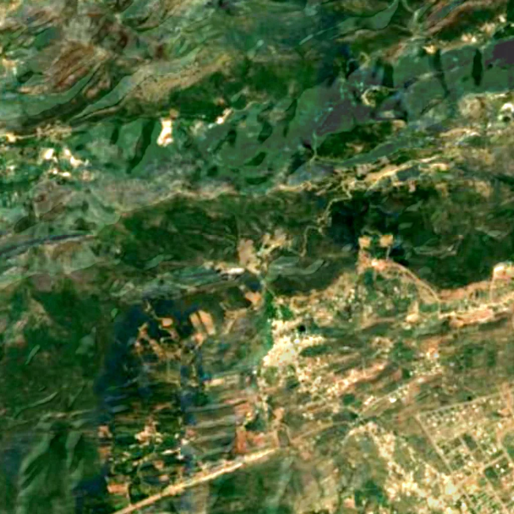 The ground above Shah Allah Ditta caves (Sentinel-2)