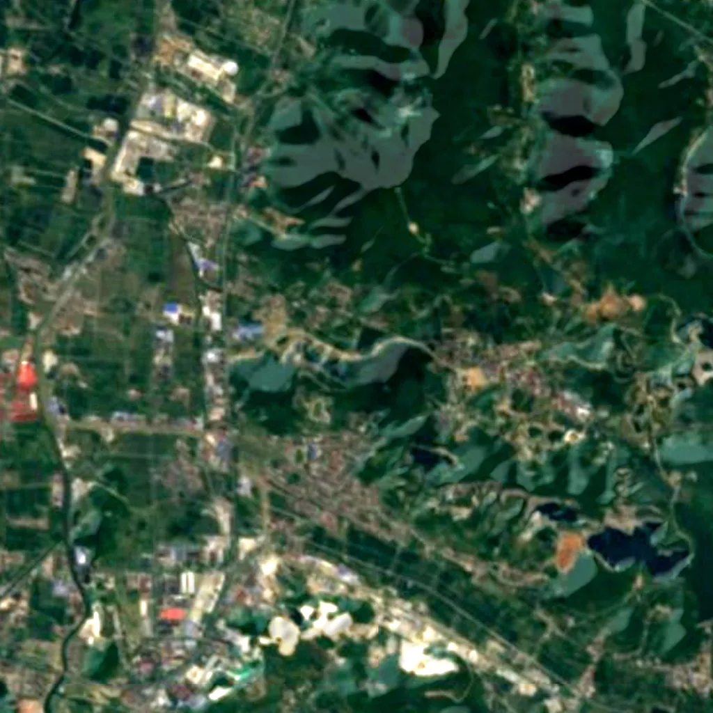 The ground above Shanjuan Cave (Sentinel-2)