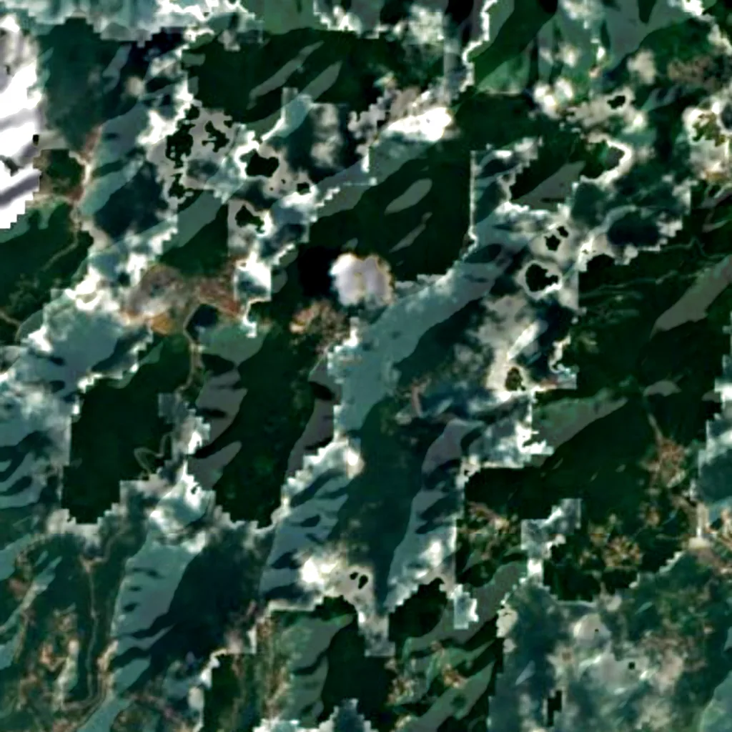 De grond boven Shuanglong Cave (Sentinel-2)
