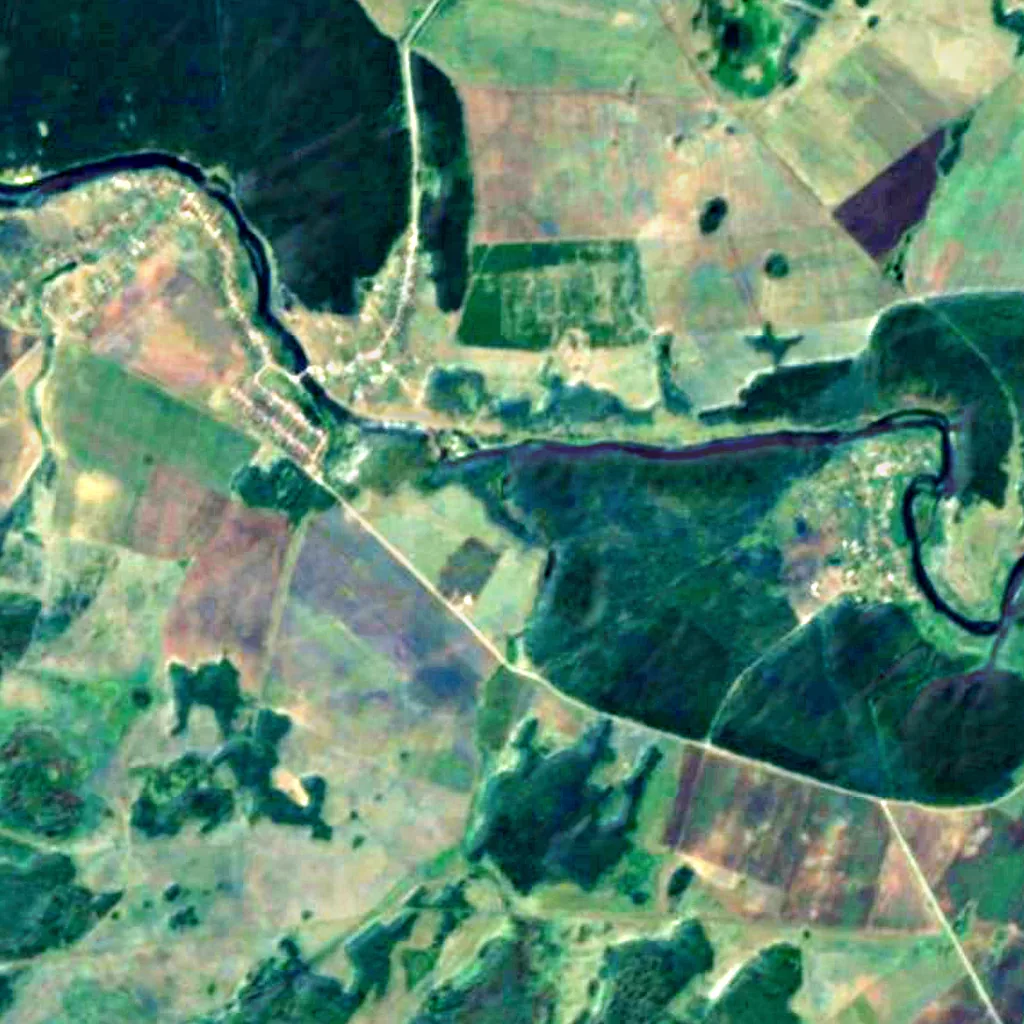 O chão por cima de Smolinskaya Cave (Sentinel-2)