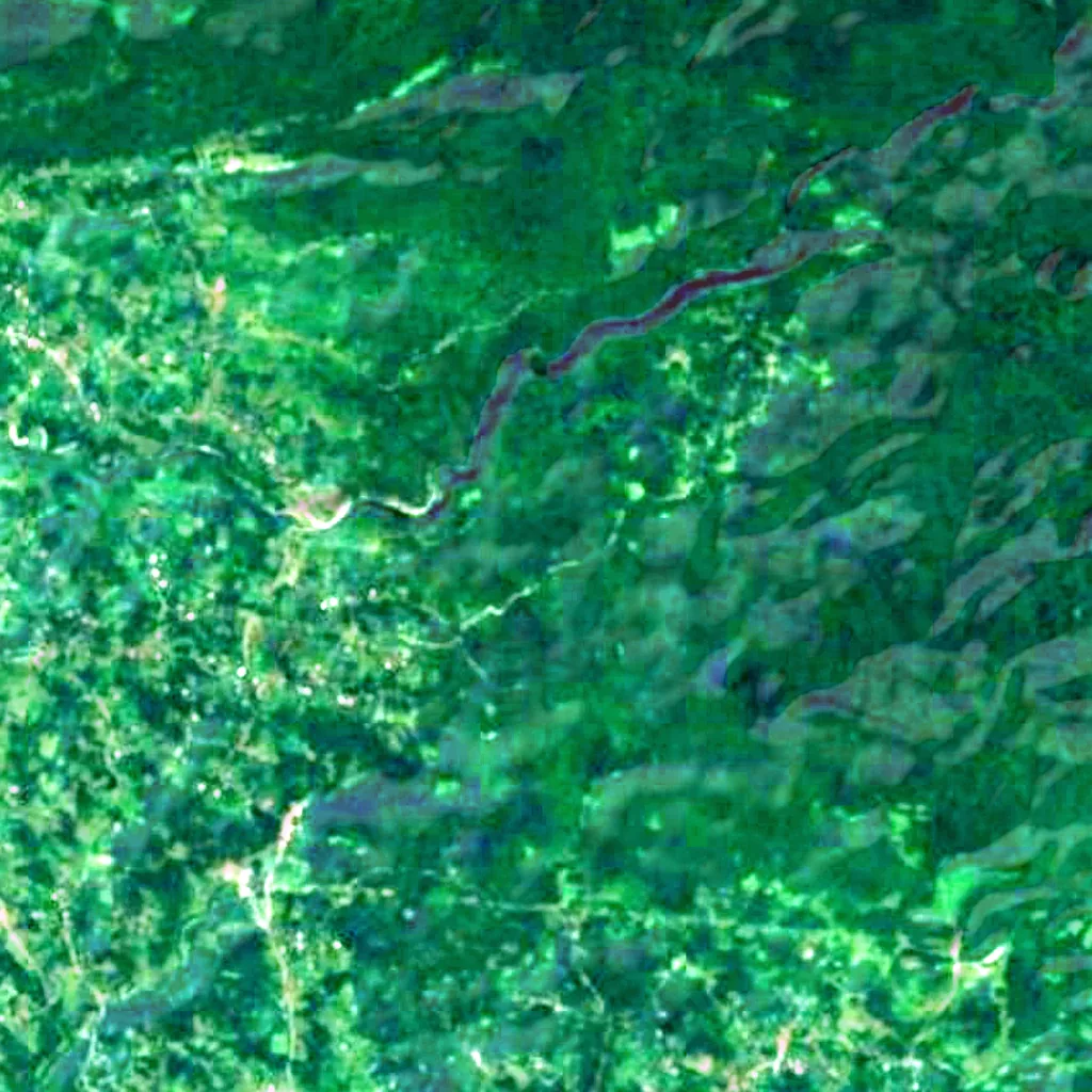 Le sol au-dessus de Solkota Cave Natural Monument (Sentinel-2)