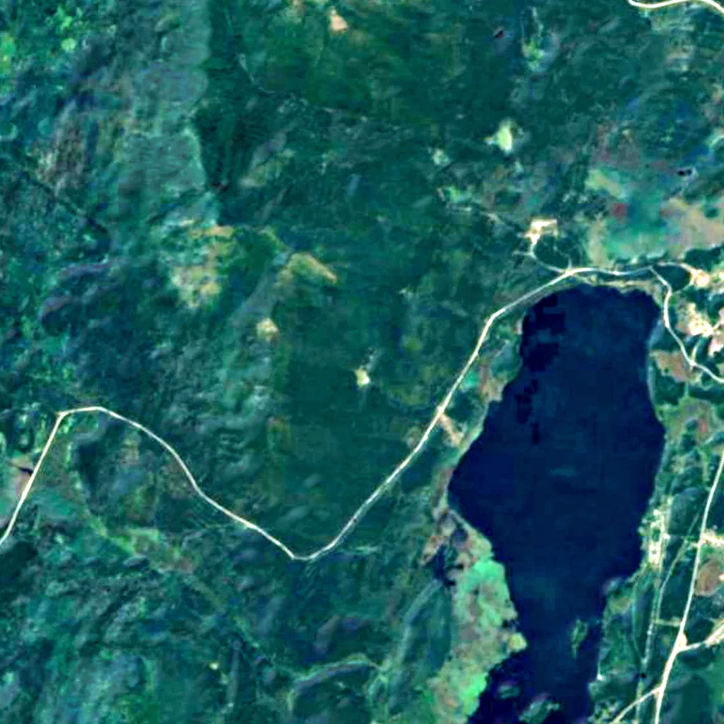 O chão por cima de Sugomak Cave (Sentinel-2)
