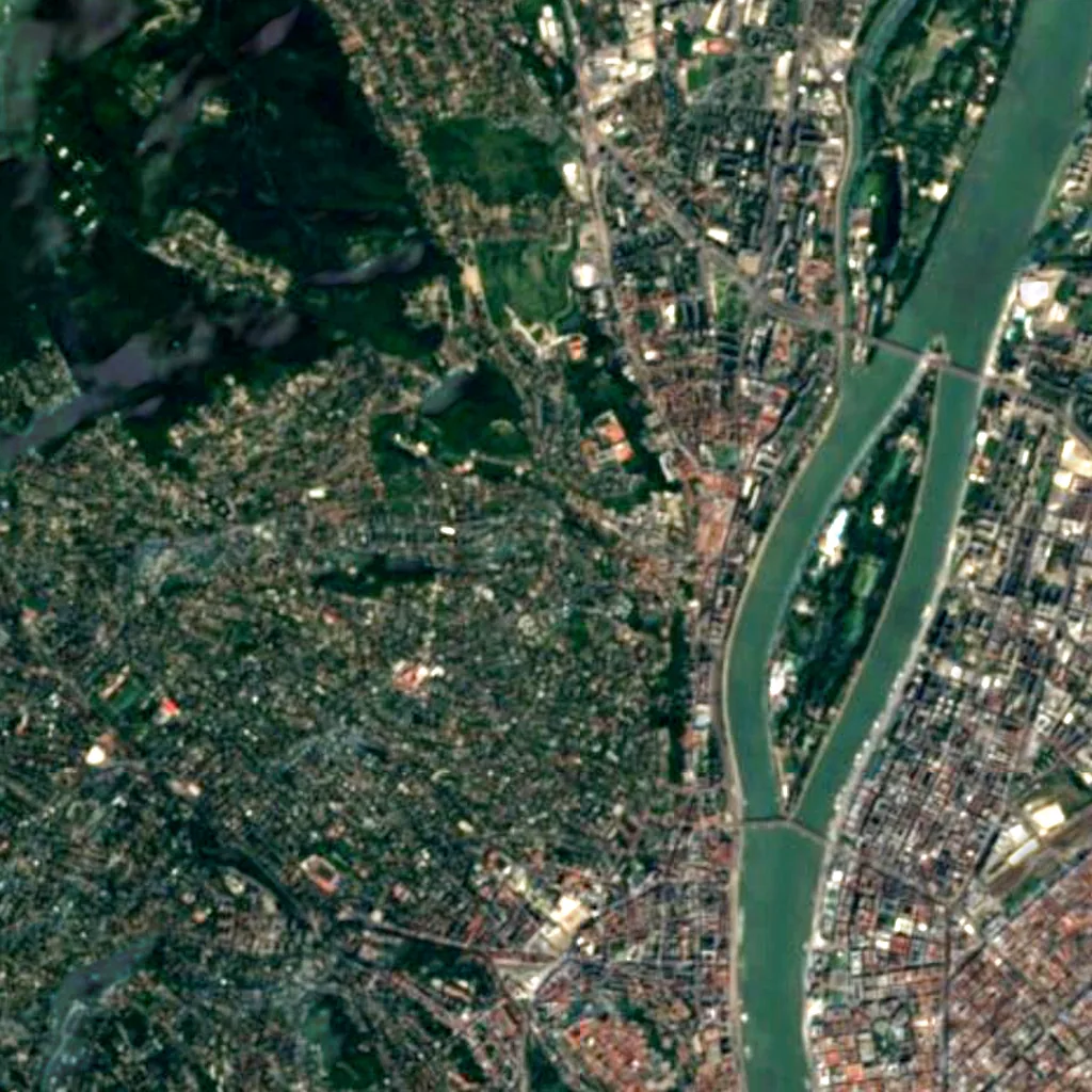 El suelo sobre Szemlő-hegy Cave (Sentinel-2)
