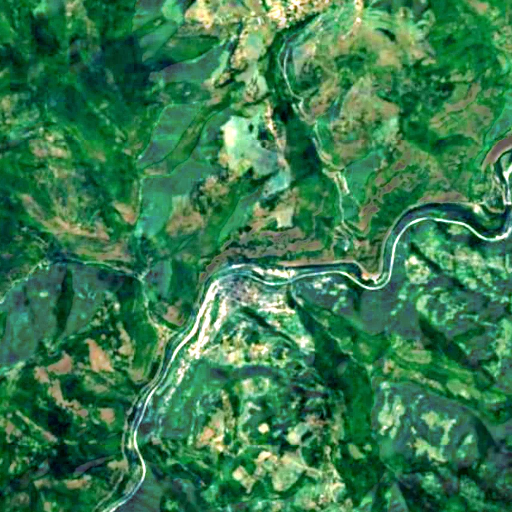 Le sol au-dessus de Temnata dupka, Gara Lakatnik (Sentinel-2)