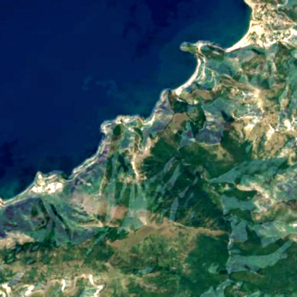 Le sol au-dessus de Grottes merveilleuses (Sentinel-2)