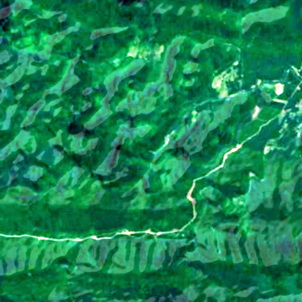 Le sol au-dessus de Tú Làn Caves System (Sentinel-2)