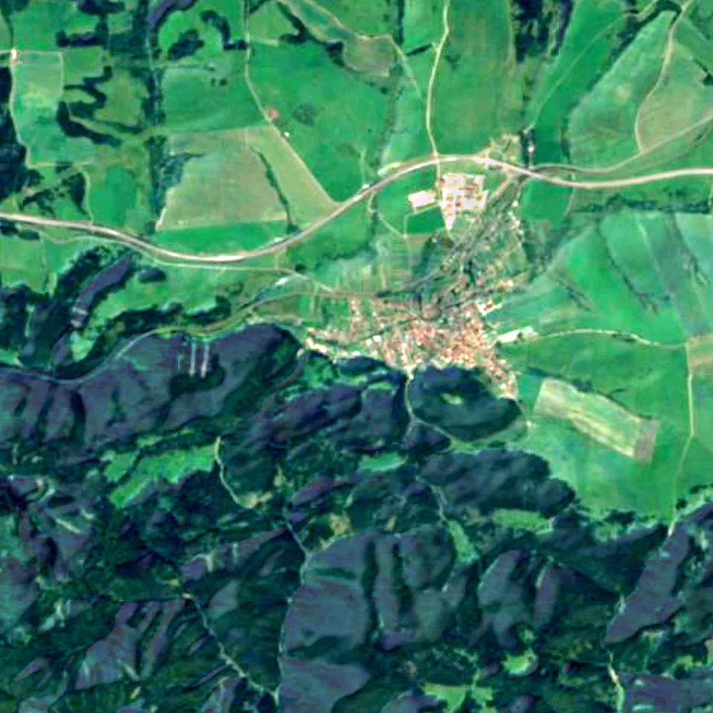 El suelo sobre Vazecka jaskyna (Sentinel-2)