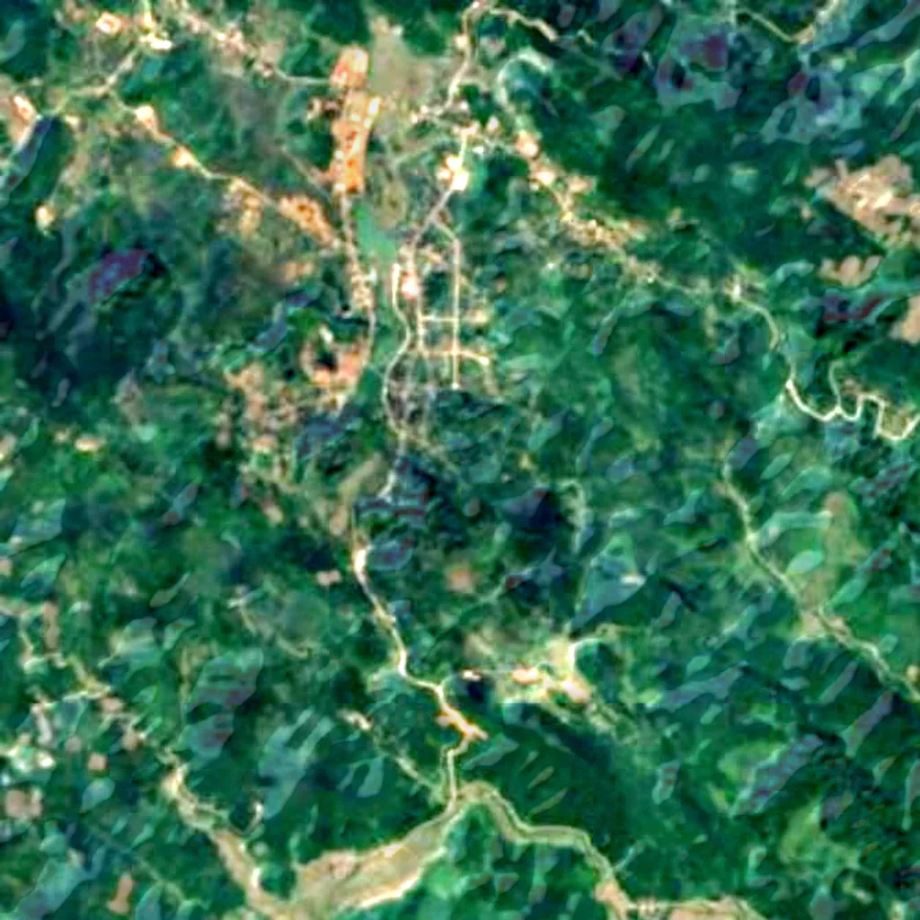 De grond boven Viengxay caves (Sentinel-2)