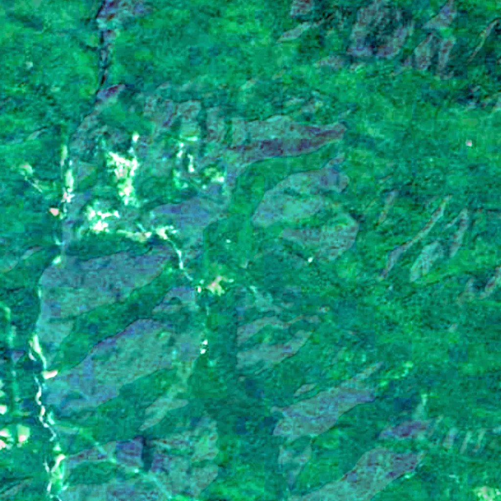 O chão por cima de Vorontsovskaya Cave (Sentinel-2)