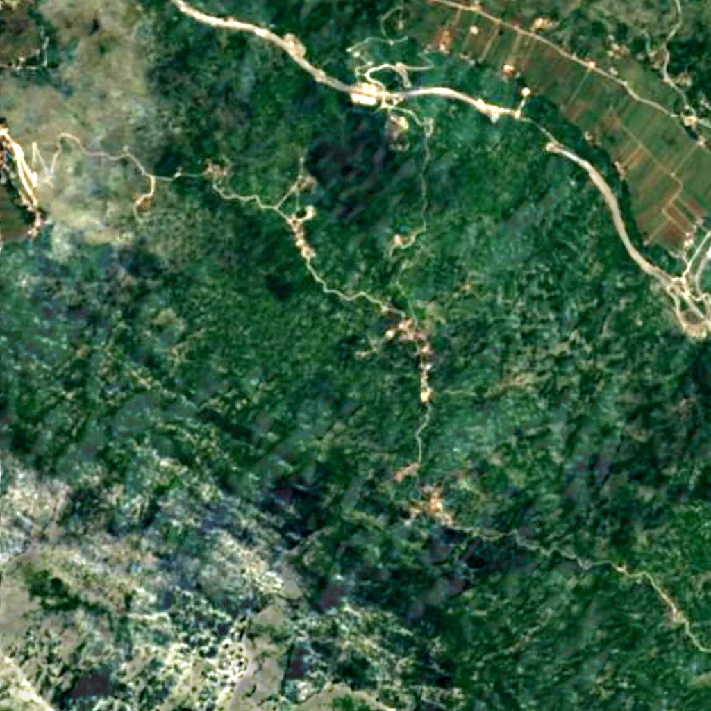 Le sol au-dessus de Vranjača cave (Sentinel-2)