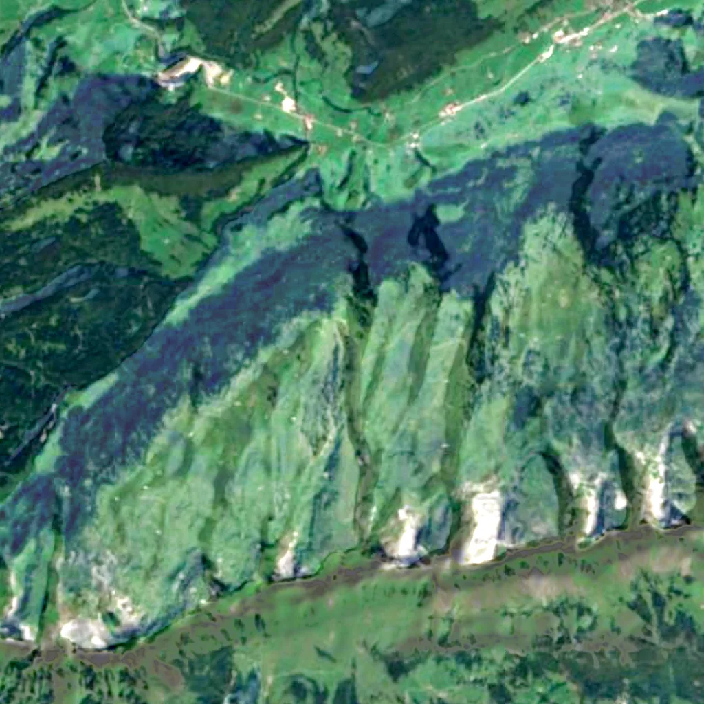 Il terreno sopra Wildenmannlisloch (Paleolithic living cave) (Sentinel-2)