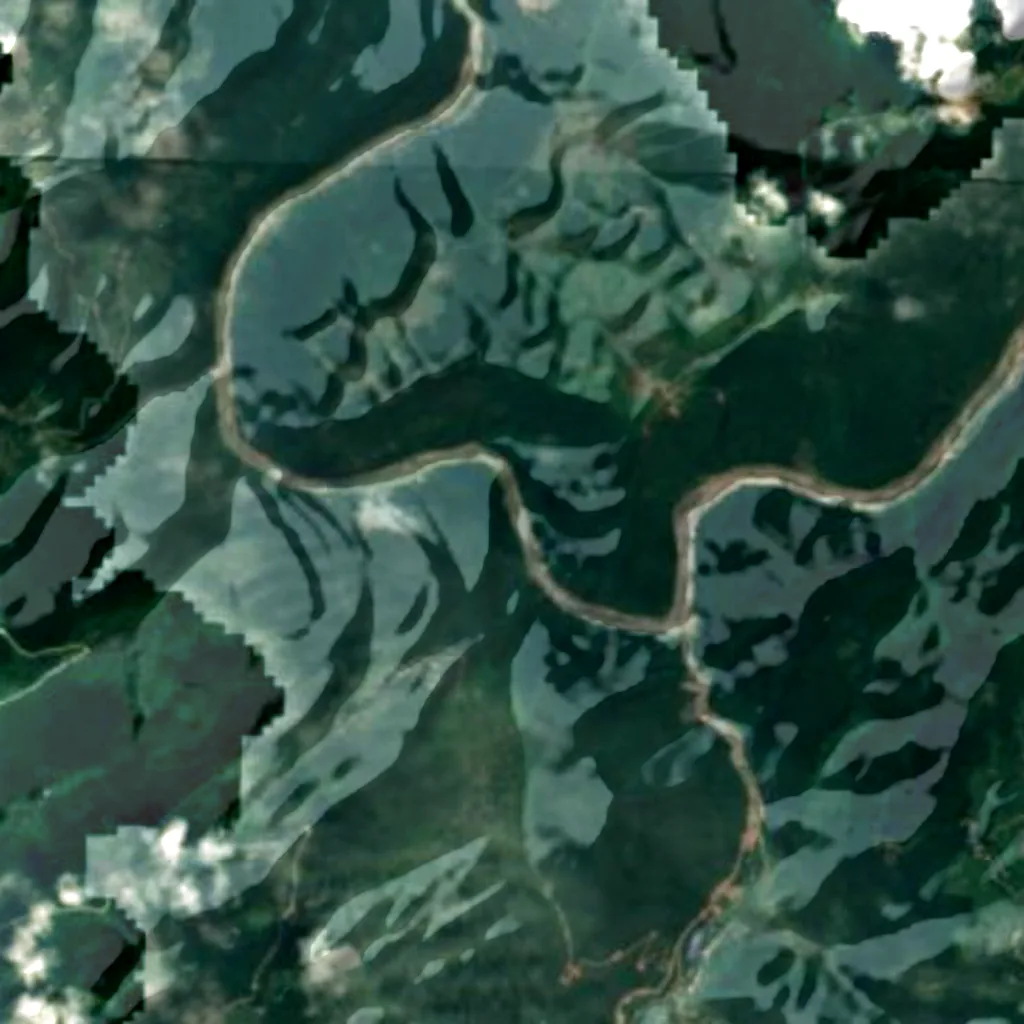 Il terreno sopra Xueyu Cave (Sentinel-2)