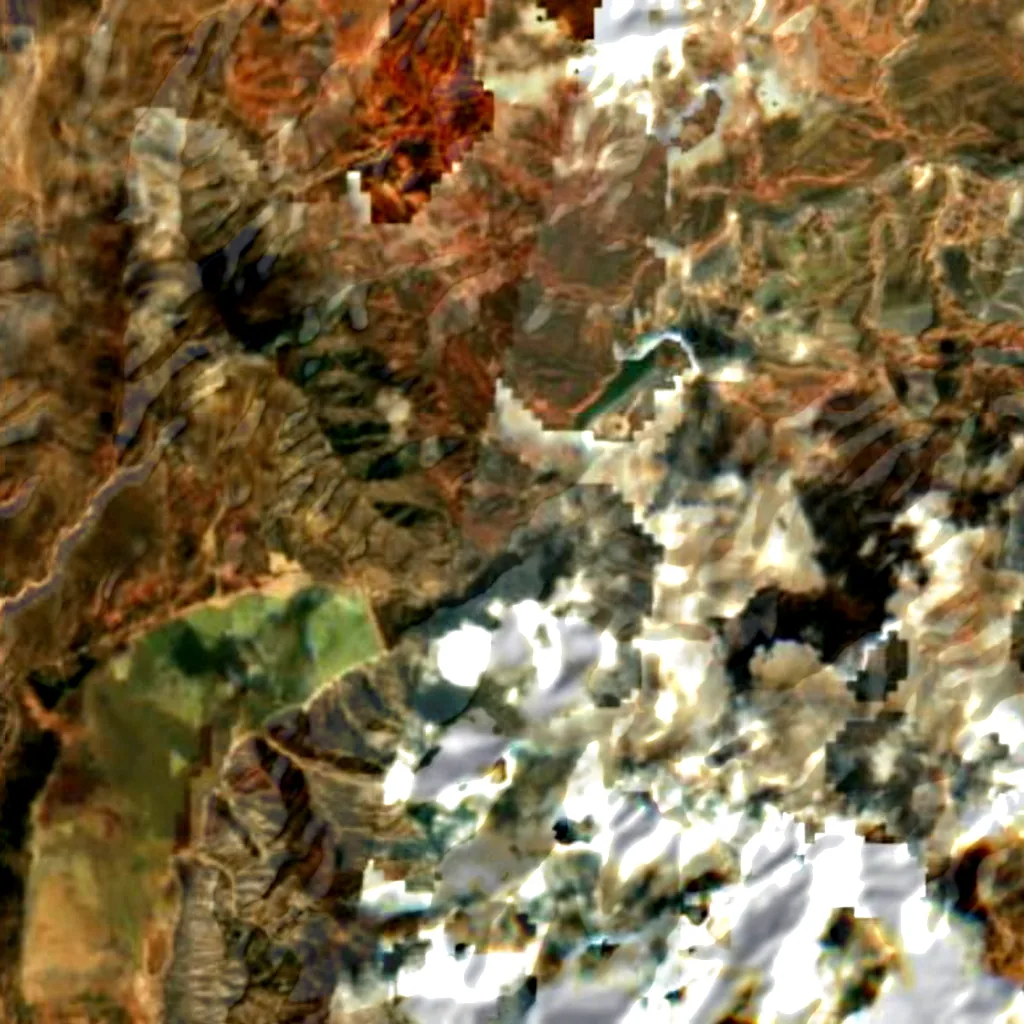 The ground above Xumishan grottoes (Sentinel-2)