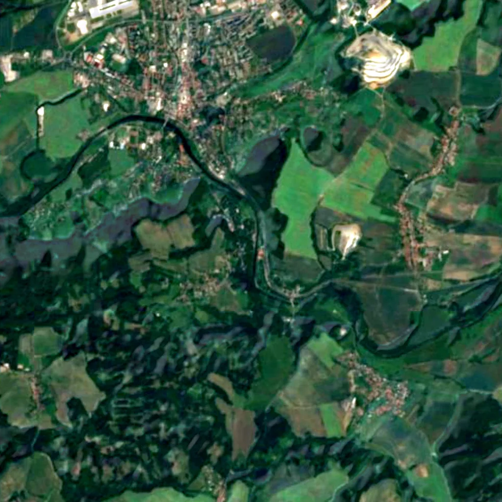 Il terreno sopra Zbrasov aragonite caves (Sentinel-2)