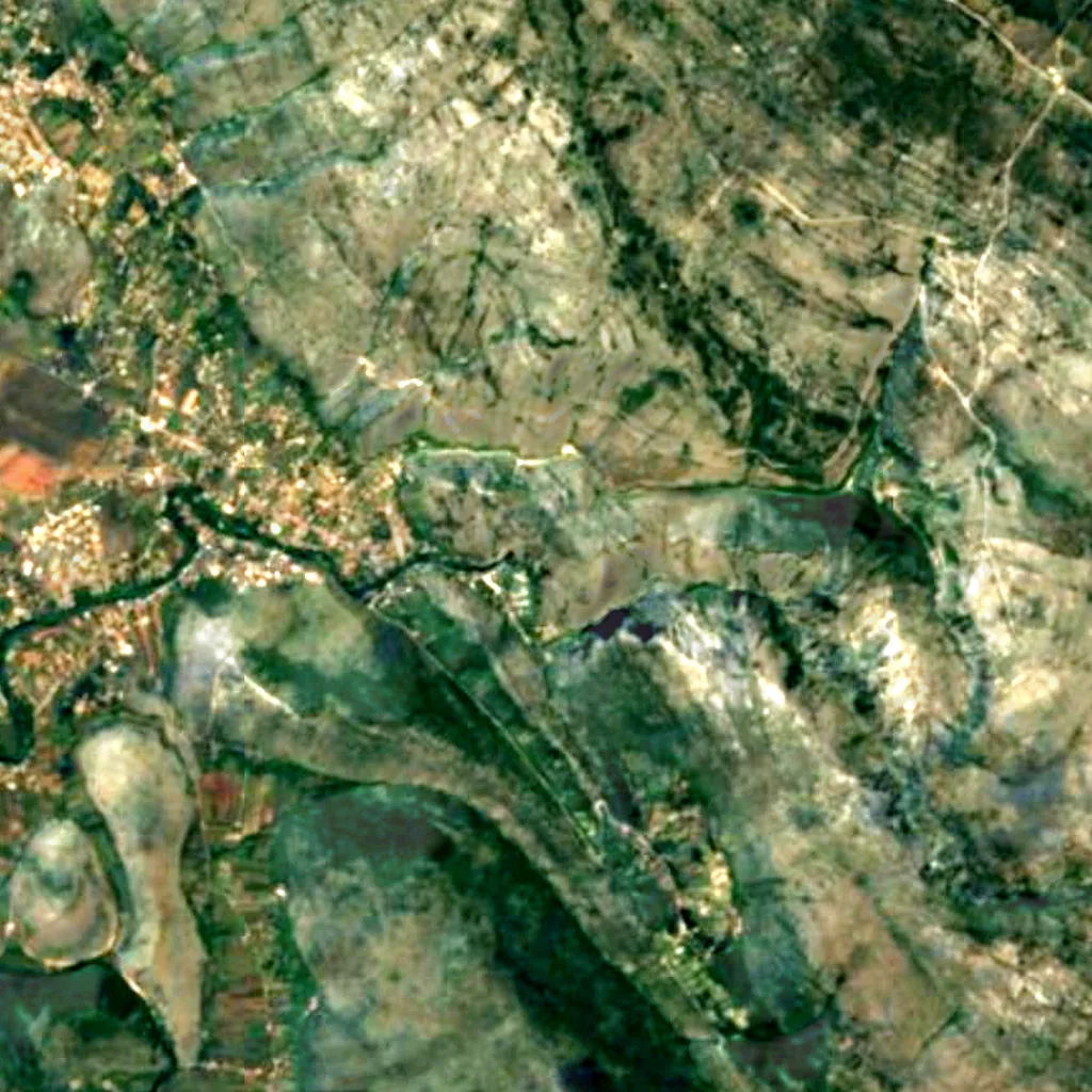 El suelo sobre Zelena pećina, Blagaj (Sentinel-2)
