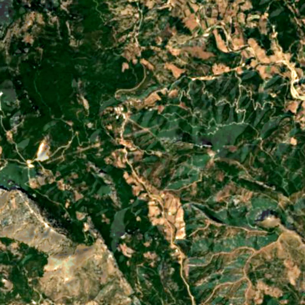 Der Boden über Zeytintaşı-Höhle (Sentinel-2)