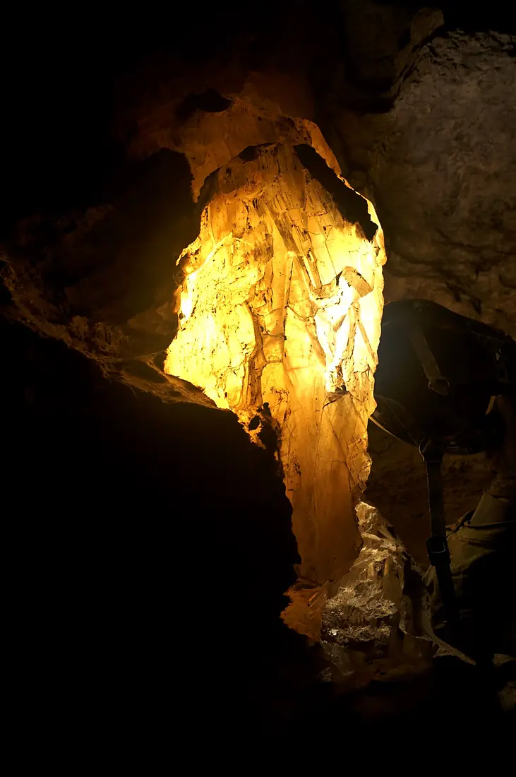 Cristal de gips în Peștera Emil Racoviță (Cenușăreasa)